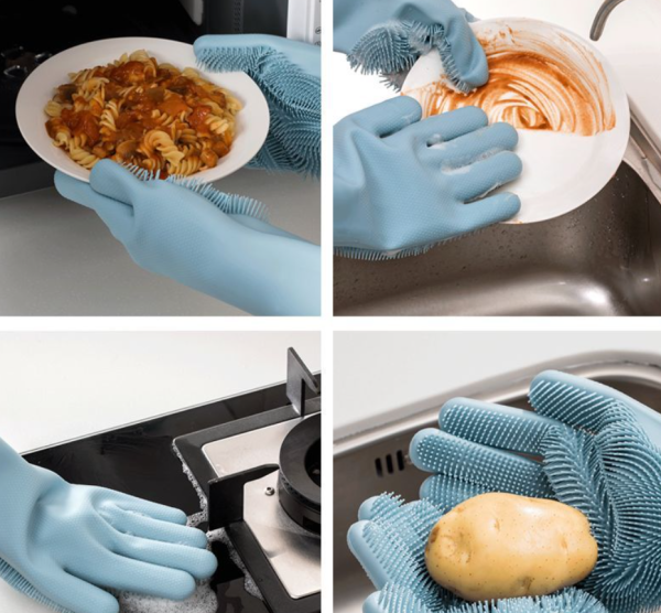 Перчатки силиконовые для мытья посуды, кор/100пар.TDA-3976
